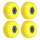 PATIKIL 52 mm スケートボードホイール ベアリング付き 4個 ストリートホイール スケートボード用 クルーザーホイール交換 95A イエロー ブラッ...
