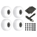 PATIKIL 52 mm スケートボードホイールとベアリングセット 4個 ストリートホイール スケートボード用 クルーザーホイール交換 95A ホワイト ブラ...