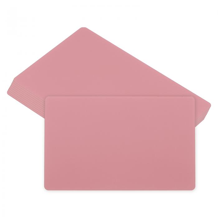 PATIKIL 0.21 mm メタルビジネスカード 10個 ブランクネームカード 陽極酸化アルミニウム DIYギフトカード用 ピンク