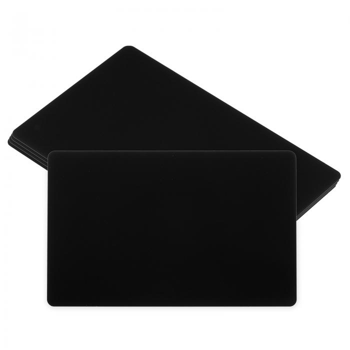 PATIKIL 0.45mm メタルビジネスカード 5個 ブランクネームカード 陽極酸化アルミニウム DIYギフトカード用 ブラック