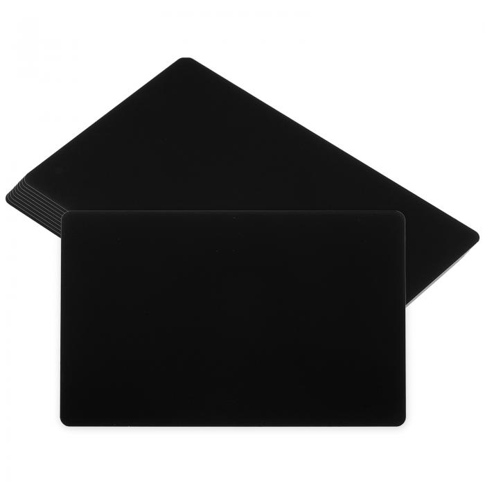 PATIKIL 0.45 mm メタルビジネスカード 10個 ブランクネームカード 陽極酸化アルミニウム DIYギフトカード用 ブラック