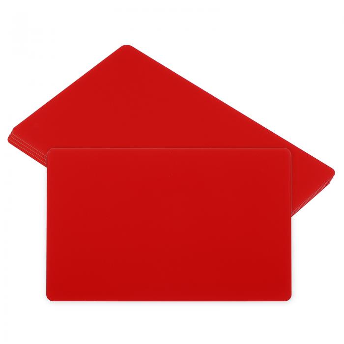 PATIKIL 0.45 mm メタルビジネスカード 5個 ブランクネームカード 陽極酸化アルミニウム DIYギフトカード用 レッド