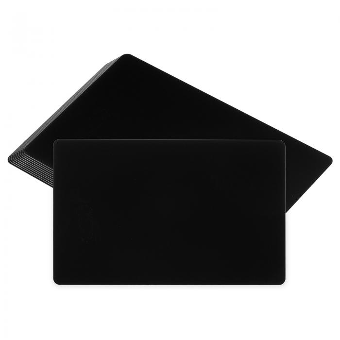 PATIKIL メタルビジネスカード 25個 ブランクネームカード 陽極酸化アルミニウム 接着剤付き DIYギフトカード用 ブラック