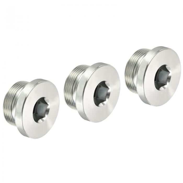 PATIKIL M30*1.5 内部六角頭パイプ継手プラグ 3個 オスネジ 45#鋼 ソケットプラグ シーリングリング付..