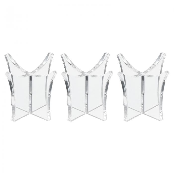 PATIKIL 5.8cm ボールディスプレイスタンド 3個 多機能 アクリル ボールスタンド ディスプレイホルダー 野球 テニスボール用 クリア