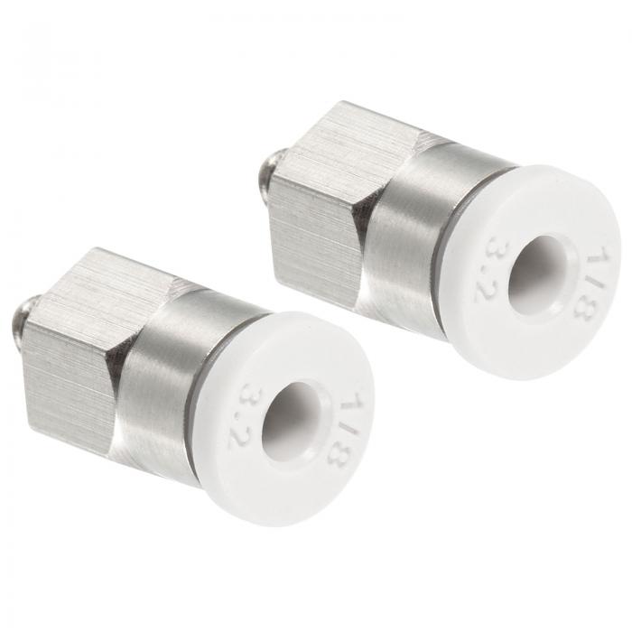 PATIKIL M3プッシュ3 mm外径ホース接続継手 2個 ストレートカップリングアダプター ガス空気圧気流遷移用 ホワイト シルバートーン