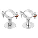 uxcell 2パック パイプサポート ステンレス製パイプサポートぶらけっと51mm Dia パイプチューブ用 パイプストラップクランプ ネジ付き