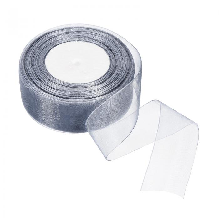 PATIKIL オーガンザリボン オルガンザリボン シルクリボン 4cm 45M 1ロール ギフトラッピング用 結婚式招待状用 グレー