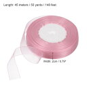 PATIKIL シアーオーガンジーリボン 2cm 45m 4 ロール シフォン装飾 ファブリック ギフトラッピングクラフト ウェディングブーケ用 ディープピンク