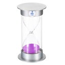 PATIKIL 5ミニッツサンドタイマー サンディクロック プラスチックカバー付き カウントダウン砂時計 ゲーム キッチン パーティー記念品 DIY装飾用 パープルサンズ