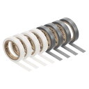 PATIKIL 8 M グリップ仕上げテープ 8個 PVC ラケット仕上げテープ ラケットアクセサリー 粘着シール テニスバドミントン用 グレー/ホワイト