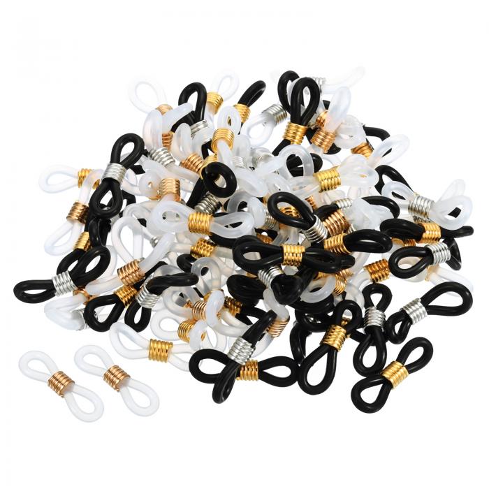 PATIKIL メガネチェーンコネクタ 100個 調整可能 滑り止め シリコーンゴム ストラップホルダー チェーンエンドループ レディース メンズ メガネ サン...