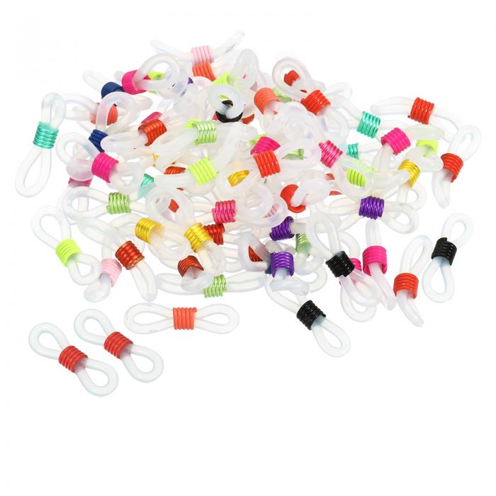 PATIKIL メガネチェーンコネクタ 80個 調整可能 滑り止め シリコーンゴム ストラップホルダー チェーンエンドループ レディース メンズ メガネ サング...