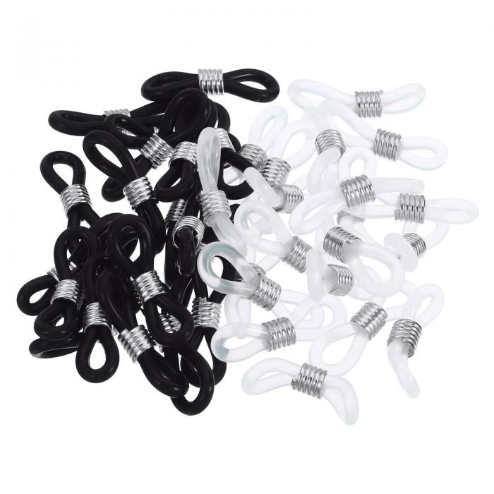 PATIKIL メガネチェーンコネクタリテーナー 40個 調整可能 滑り止め シリコーンゴム ストラップホルダー チェーンエンドループ レディース メンズ サン...