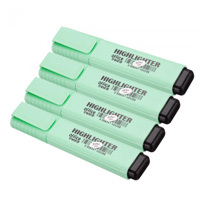 PATIKIL 蛍光ペン 4個 速乾ブロードチップ アンダーライン 書きマーカーペン オフィス 家庭 日常使用 グリーン