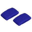PATIKIL スポーツリストバンド 8x5cm 2本 綿テリークロス 吸収性の汗止めバンド テニス 野球 エクササイズ アスレチックランニング用 ダークブルー(4)