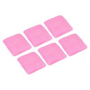 PATIKIL スポーツリストバンド 8x8cm 6本 綿テリークロス 吸収性の汗止めバンド テニス 野球 エクササイズ アスレチックランニング用 ピンク(4)