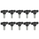 uxcell 10個セット クランピングスクリューノブ M8 x 25mm 炭素鋼 T字型サムスクリューハンドル クイックリリースハンド締めノブ交換用