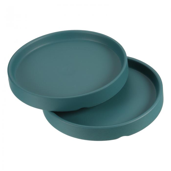 PATIKIL 植木鉢受け皿 11.5cm 2個 セラミック ラウンド フラワードリップトレー 屋内 屋外用 シアン