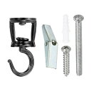 PATIKIL 60 x 27 mm シーリングフック 蘭のフック 取り付け金具付き 屋内および屋外の植物吊り下げ用 ブラック