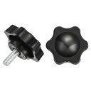 uxcell スターノブ2個 M6x14mmプラスチック六角形クランプハンドルスクリューノブ 機械傘ベース交換用手締めスタースクリューノブ