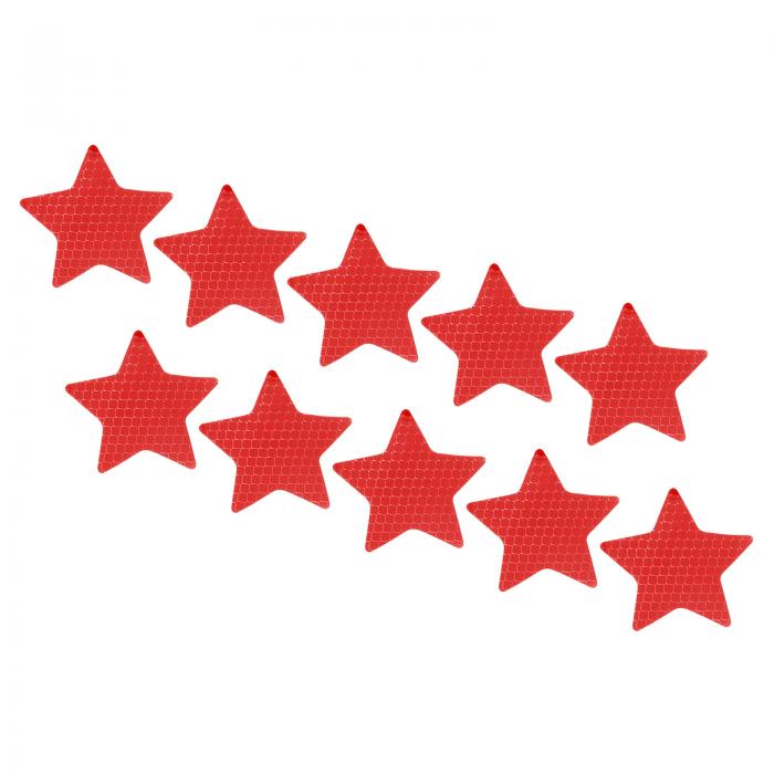 PATIKIL 反射ステッカー 10個 60 x 60 mm 防水 接着剤 高視認性 夜間注意警告 スターシェイプ 安全テープリフレクター トラック トレーラー 車用 レッド