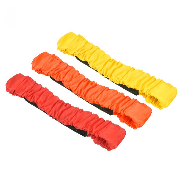 PATIKIL 3レッグレースバンドセット 3本 伸縮性のあるネクタイ 屋外誕生日 パーティー カーニバル リレーゲーム用 オレンジ レッド イエロー