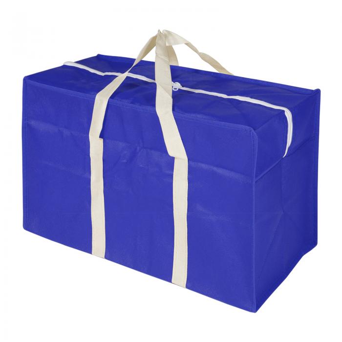 PATIKIL クローゼット収納袋 衣類毛布オーガナイザー 折り畳みバッグ 持ち手付き 寝具用 60 cm長さ ブルー