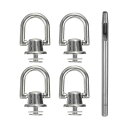 uxcell 4個入り メタルスタッズリベット 6.6mm Dリングボタンリベット 3.5mm レザーホールパンチ付き ダークグレー