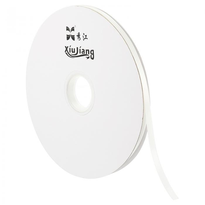 PATIKIL 7 mm幅 91.4 M サテンリボン 両面ソリッド クラフトロール パーティー ホームDIY ラッピングデコレーション用 ローホワイト