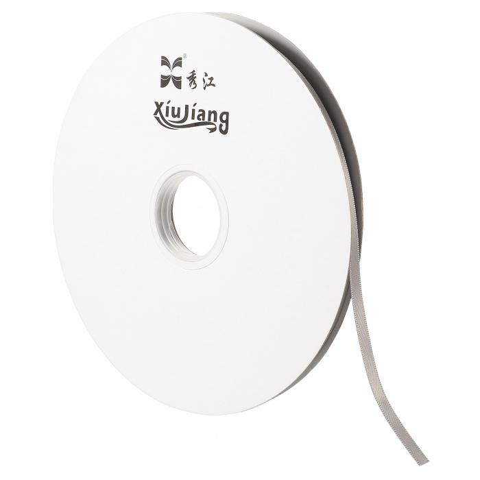 PATIKIL 7 mm幅 91.4 M サテンリボン 両面ソリッド クラフトロール パーティー ホームDIY ラッピングデコレーション用 グレー