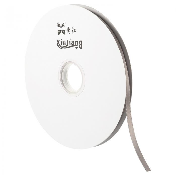 PATIKIL 7 mm幅 91.4 M サテンリボン 両面ソリッド クラフトロール パーティー ホームDIY ラッピングデコレーション用 シルバートーン