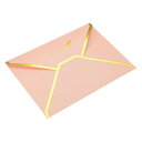 PATIKIL B6エンベロープ vフラップエンベロープ ビジネス封筒 20枚入り ゴールドボーダー スタイル 招待状結婚式誕生日用 ピンク