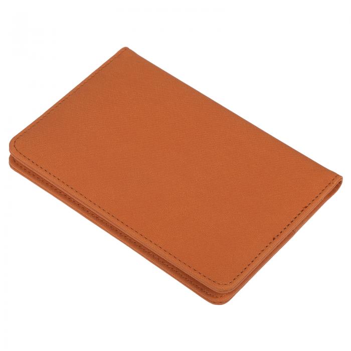PATIKIL 14.7 cmx10 cm PUレザーパスポートホルダーカバー 旅行財布カードケース ドキュメントオーガナイザー オレンジ