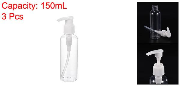 uxcell japanのPATIKIL 150mL エアレスポンプボトル 3個 ポータブル 詰め替え可能 調剤容器 旅行ャンプーローション用シ クリア｜アングル2