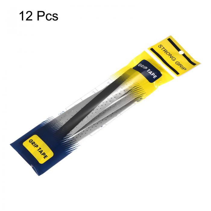 PATIKIL 110cm テニスラケットグリップテープ ダンピングリッジ付き 12本 オーバーグリップ 穴あき 吸収性 伸縮性 滑り止め バドミントン 釣り竿用 グレー 3