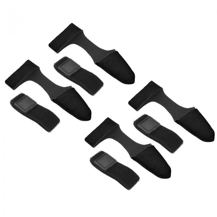 PATIKIL 釣り竿の先端カバーとネクタイ 4個 杖袖プロテクターケース 固定ストラップアクセサリー ブラック