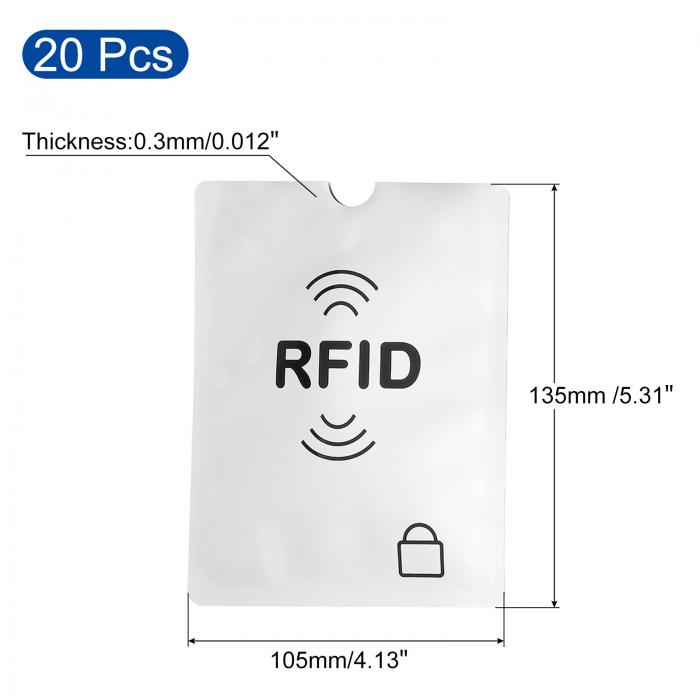 PATIKIL RFID ブロッキングパスポートスリーブ パターン付き 20個 盗難防止 IDプロテクター NFC ウォレット トラベル用 ホワイト