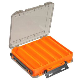 PATIKIL 両面 釣りルアー収納ボックス プラスチック 釣り道具コンテナオーガナイザー オレンジ 14 x 2.8cm