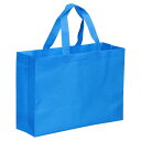 PATIKIL 30x40cm 再利用可能なギフトバッグ 10個 横型 不織布 食料品のトートバッグ 旅行収納用 スカイブルー