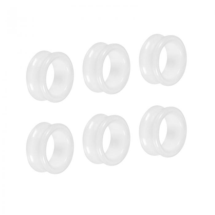 PATIKIL 3.8mm 溝付きセラミックガイドリング 6個 釣り竿修理キット 淡水塩水釣り用 ホワイト