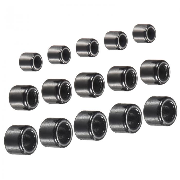 PATIKIL 1.6-2.8mm セラミックガイドリング 15個 釣り竿修理キット 淡水塩水釣り用 ブラック