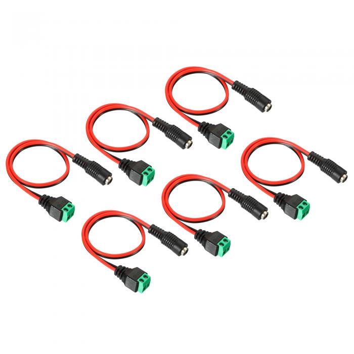 PATIKIL 5.5 x 2.1mm 6個 DC電源ジャック メスプラグ アダプタコネクタ LED ストリップ CCTV カメラケ..