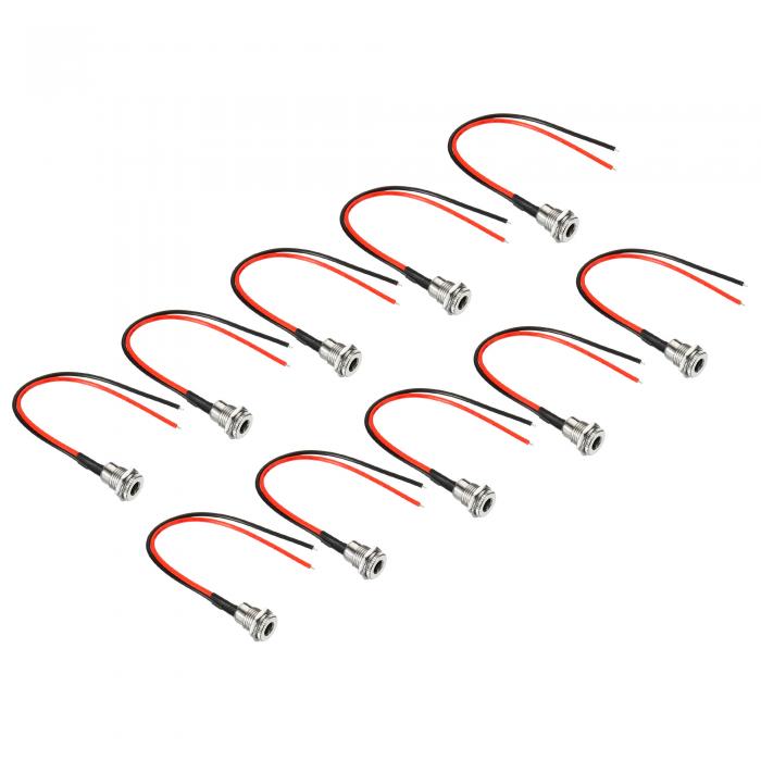 PATIKIL 5.5 x 2.5mm 10個 DC電源ジャック ソケットネジ メスマウント アダプタコネクタ LED ストリッ..