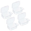 PATIKIL 釣り道具アクセサリーボックス 4個 プラスチック フィッシュルアーベイトフック収納 オーガナイザーコンテナ クリア