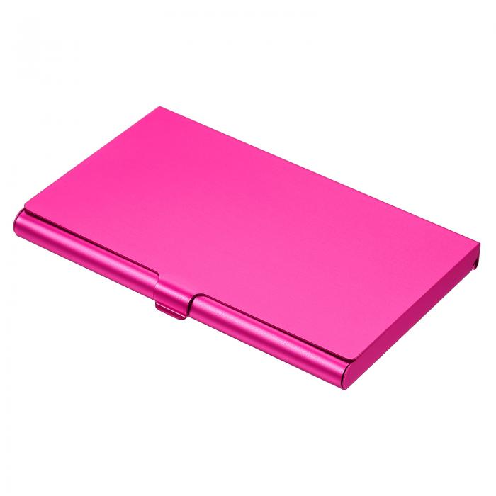 PATIKIL 名刺ホルダー アルミニウム合金 フリップカバー スリム 名刺ケース 女性男性用 ローズレッド