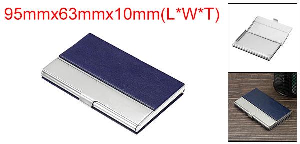 PATIKIL 95mmx63 mmx10mm 名刺ホルダー PUレザー フリップ スリム 名刺プロテクターケース 女性男性用 ブルー 2
