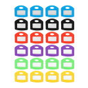 uxcell キータグ スプリットリングプラスチックキーチェーン識別子IDラゲッジラベルウィンドウ60x21mm 6色24個