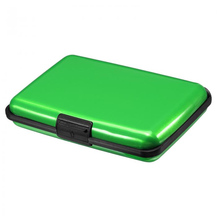PATIKIL ミニRFIDウォレットクレジットカードホルダー アルミニウム 財布 6スロットケース 名刺 ID カード用 グリーン