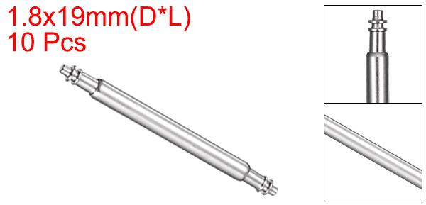 uxcell 10個1.8 x 19mm時計バネバーピン ステンレス鋼時計バンドリンクピンバネバー修理ツール メタルチェーンレザーストラップ時計用 シルバー